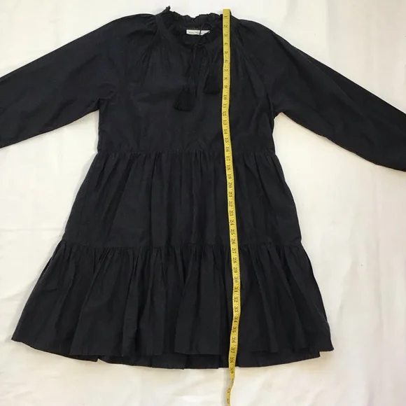 Roller Rabbit Women Elegant Black Long Sleeve Tiered Dress L - Picture 13 of 15